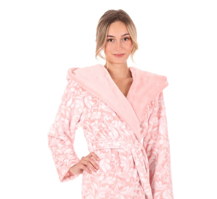Dámsky župan Flora s kapucňou 3956 3053 Patterned Pink Pearl - Vestis Dámsky župan Flora s kapucňou 3956 3053 Patterned Pink Pearl - Vestis