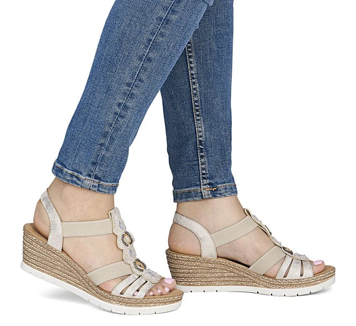 Dámské sandály pohodlné béžové model 22063265 - Rieker