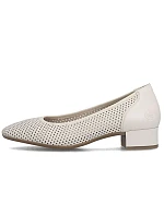 Dámske béžové kožené lodičky Rieker 43459-60