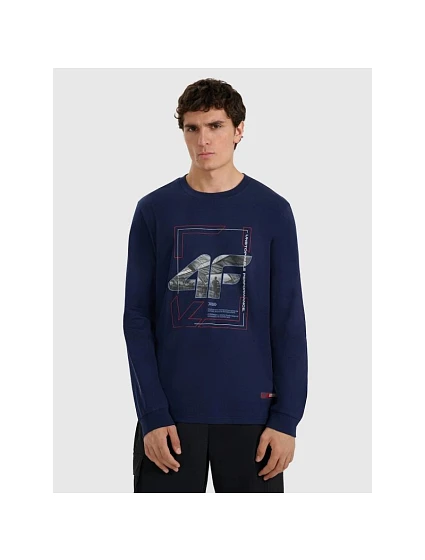 Pánske tričko s potlačou a dlhým rukávom 4F 4FRAW25TLONM606-31S pánske