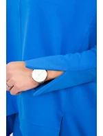 Súprava s oversize blúzkou nevädzovej modrej farby