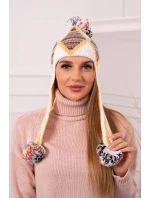 Dámska klapka na uši Eunika K322 biela + žltá