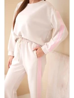 Dámsky viskózový komplet v "maslovej" farbe s tienidlami béžovej farby