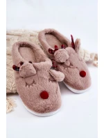 Dámské vánoční kožešinové pantofle se model 21605221 béžovou Claire - Boto