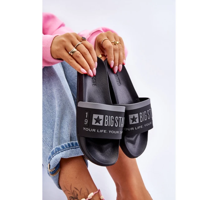 Damskie Lekkie Klapki Big Star LL274732 Czarne