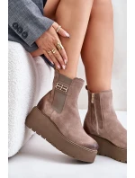 model 21673714 Dámské Botky Chelsea Na Platformě A Klínu Černé - Zazoo