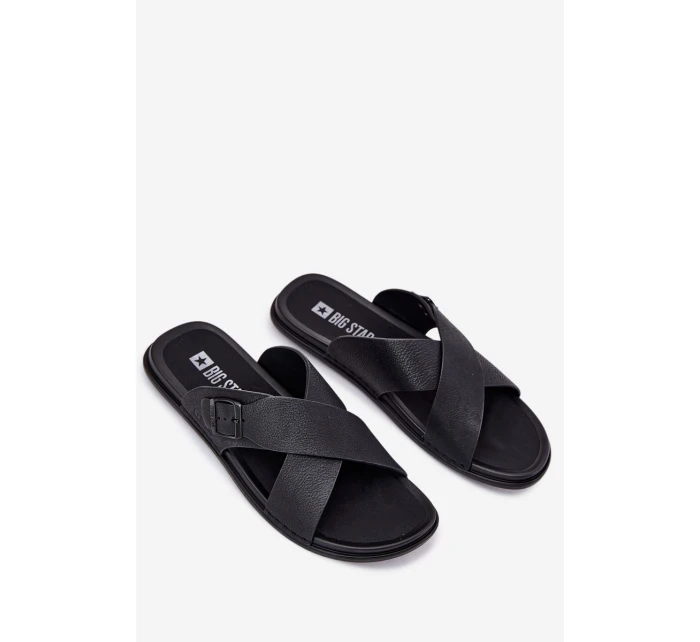 Pánské Kožené Sandały S Přezkou Big Star model 21693015 Černé - Big Star Shoes