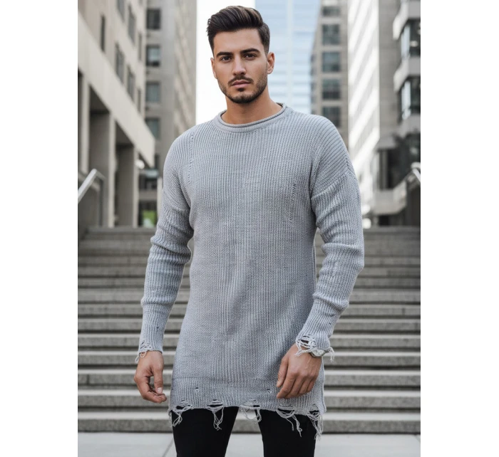 Pánský světle šedý svetr Dstreet model 21966876 - FashionStreet