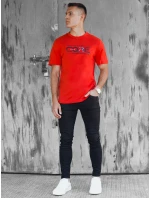 Pánské oranžové tričko s potiskem Dstreet model 21973818 - FashionStreet