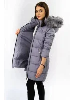 PIKOWANA DAMSKA KURTKA ZIMOWA Z KAPTUREM model 21242054 - Libland