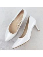 Dámské saténové stříbrné lodičky Sergio model 21905071 - LEONE