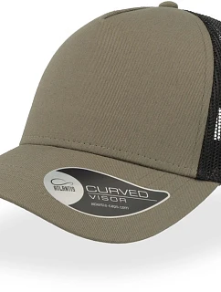 Atlantis Headwear Rapper Cotton 5-panelová truckerová čiapka „Rapper“ 33.8020 olivová/čierna