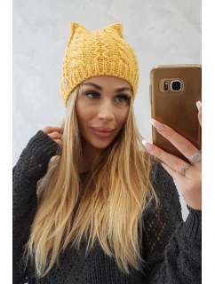 hořčicová fleecová čepice model 18750011 - K-Fashion