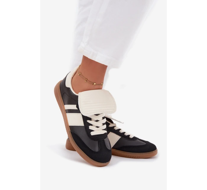 Niskie Sneakersy Damskie Z Wywiniętym Językiem Czarne Ardira Niskie Sneakersy Damskie Z Wywiniętym Językiem Czarne Ardira