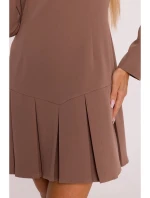 M872 Šaty s obrátenými záhybmi - mocca M872 Šaty s obrátenými záhybmi - mocca