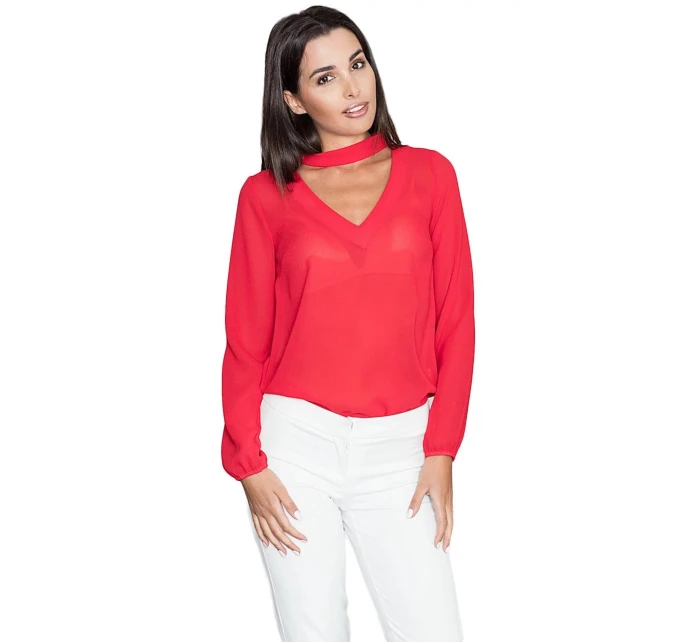 Dámska blúzka M543 Červená - Figl