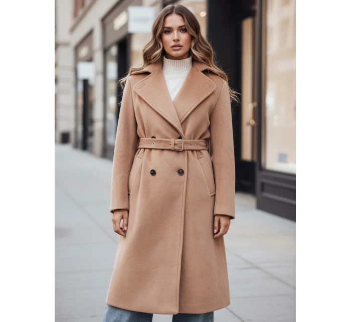 Dámský zimní kabát classic camel Dstreet model 21995114 - FashionStreet