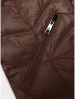 Dámska prechodná prešívaná bunda s kapucňou Glakate camel (LU-2202)