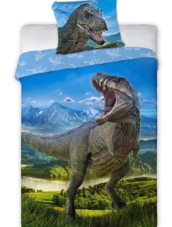 Detské obliečky s dinosaurom T-Rex modré