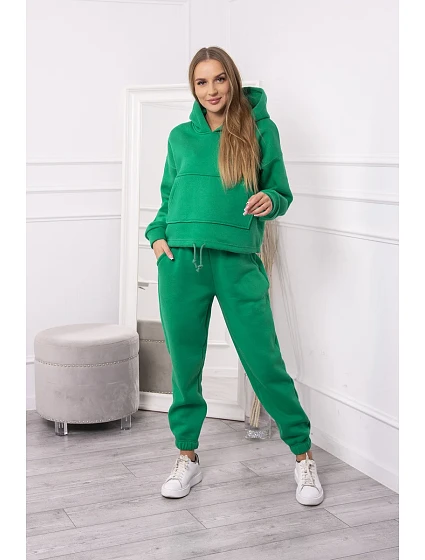 model 20194698 souprava s mikinou vázanou v dolní části zelené barvy - K-Fashion