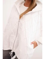 Dámska prešívaná bunda s kapucňou biela