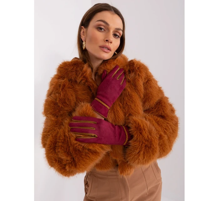 Rękawiczki AT RK model 19161922 bordowy - FPrice Rękawiczki AT RK model 19161922 bordowy - FPrice