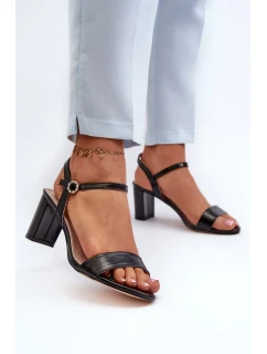 Čierne sandále na vysokom podpätku Glindra