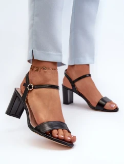 Čierne sandále na vysokom podpätku Glindra