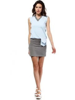 Letné šaty mini značkové BeWear bez rukávov krátke svetlo modré - Modrá - BeWear