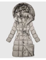 kurtka zimowa z paskiem beżowa model 21396756 - MINORITY