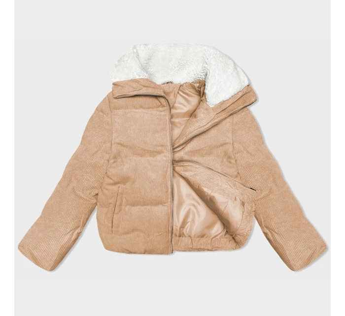 Dámská manšestrová bunda v barvě s vysokým stojáčkem model 21461534 - J.STYLE