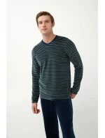 Sametové pruhované pyžamo model 20517127 - Vamp Sametové pruhované pyžamo model 20517127 - Vamp