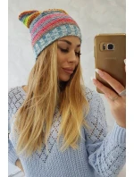 Krystyna fleecová čiapka K207 neon green+blue