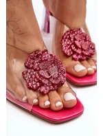 sandály na sloupku s ozdobou fuchsie model 21631213 - S.Barski
