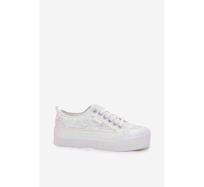 Dámské Krajkové Tenisky Big Star model 21690706 Bílé - Big Star Shoes Dámské Krajkové Tenisky Big Star model 21690706 Bílé - Big Star Shoes