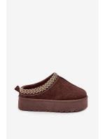 Dětské mládežnické sněhule s výšivkou na platformě čokoládové Jolisse Dětské mládežnické sněhule s výšivkou na platformě čokoládové Jolisse