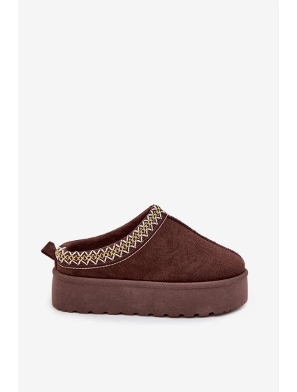 Dětské mládežnické sněhule s výšivkou na platformě čokoládové Jolisse Dětské mládežnické sněhule s výšivkou na platformě čokoládové Jolisse