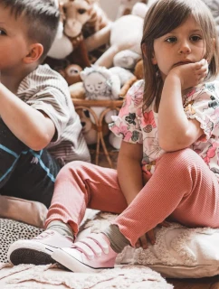 Dětské tenisky na suchý zip růžove Bernie