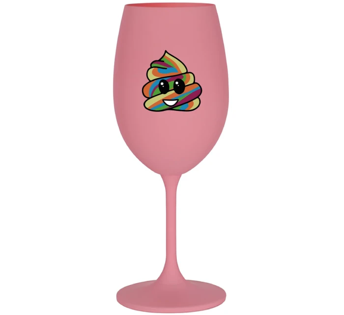 DUHOVÉ VESELÉ EE - ružový pohár na víno 350 ml