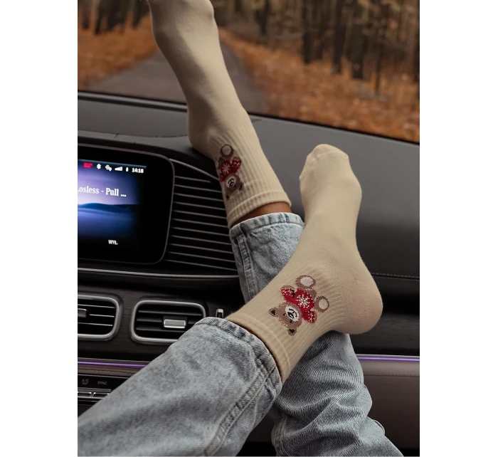 Ponožky Milena 0200-132 Medvedík vo svetri 37-41