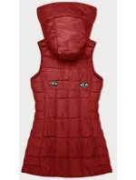 Červená dámská vesta s kapucí model 19447105 - S'WEST Červená dámská vesta s kapucí model 19447105 - S'WEST