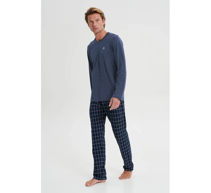 Vamp - Pánske pyžamo s kockovanými nohavicami 21924 - Vamp