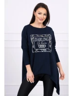 Milá tunika s tmavomodrou potlačou S/M - L/XL