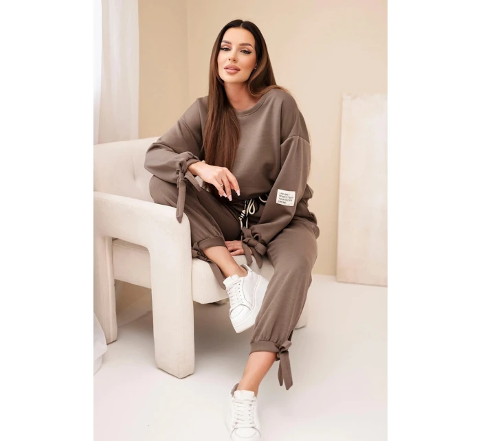 Dámska súprava z viskózy s viazaním fango green