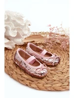 Balerinki Dziecięce Ozdobione Cekinami Różowe Weries Balerinki Dziecięce Ozdobione Cekinami Różowe Weries