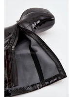 Lakierowane Botki Damskie Na Platformie I Słupkowym Obcasie Czarne Calvessa Lakierowane Botki Damskie Na Platformie I Słupkowym Obcasie Czarne Calvessa