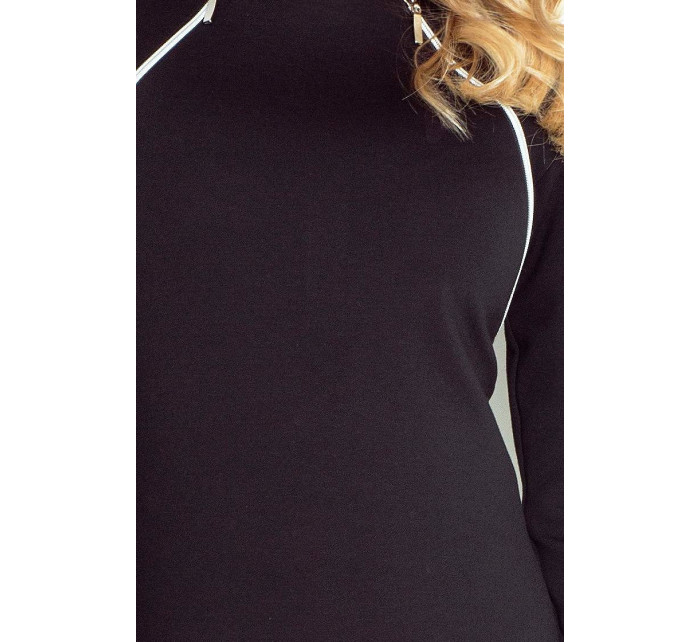 Společenské dámské šaty model 15042404 s ozdobnými zipy černé Černá - numoco