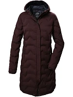 Dámska prešívaná bunda Killtec KOW 9 s kapucňou dlhá bordová (41806/447) -Killtec