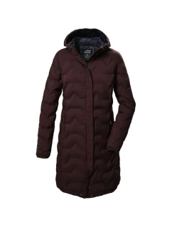 Dámská prošívaná bunda Killtec 9 s kapucí dlouhá bordó model 21798490 - B2B Professional Sports