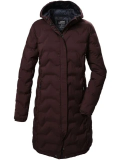 Dámska prešívaná bunda Killtec KOW 9 s kapucňou dlhá bordová (41806/447) -Killtec